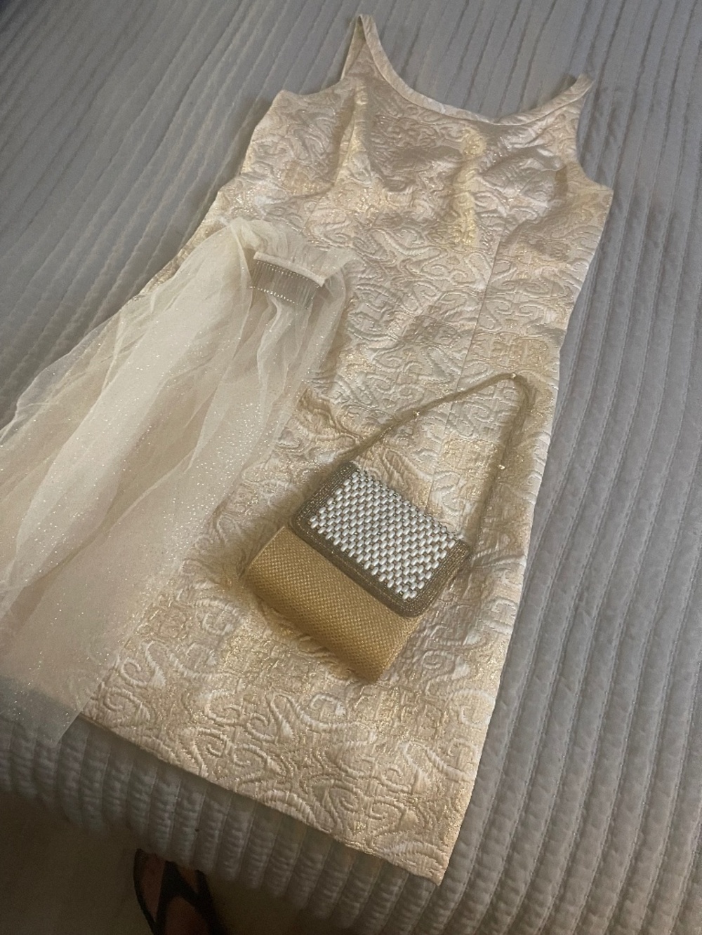 Gold vintage wedding dress